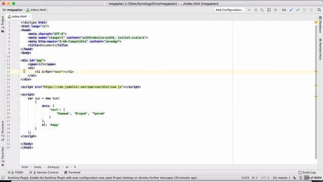 Массивы и объекты в данных и директива v-for. Vue.js. смотреть онлайн