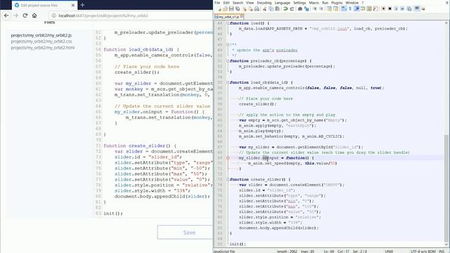 A Slider Controlling the Speed of an Animation and Adding a Second Slider - Blend4web Scripting