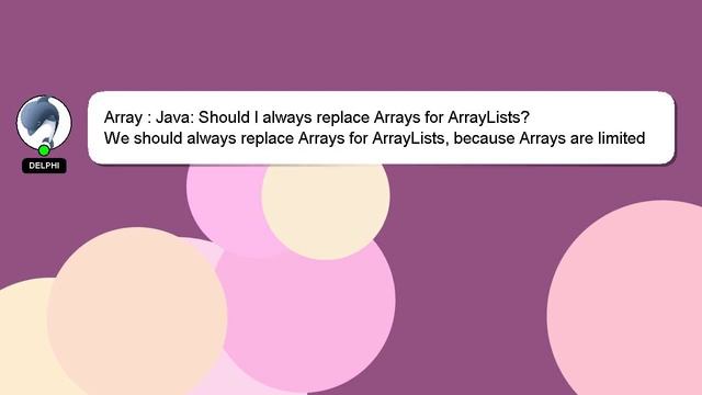 Array : Java: Should I always replace Arrays for ArrayLists? смотреть онлайн