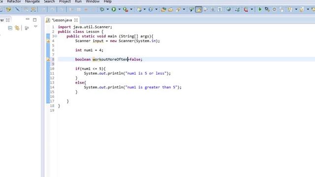 Beginners Java, Lesson 6, Simple if statements and boolean variables