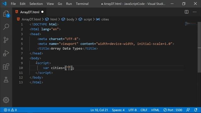 #24 Array Data Type in JavaScript | JavaScript Tutorial in Hindi