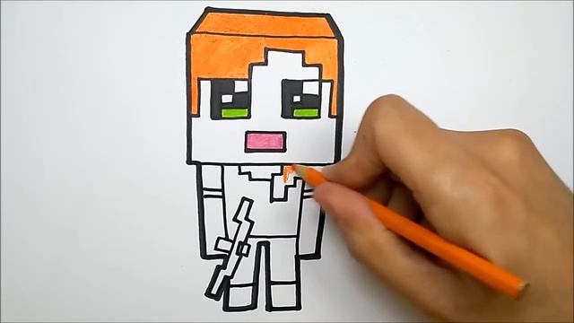 HOW TO DRAW ALEX FROM MINECRAFT STEP BY STEP смотреть онлайн