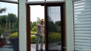 Москитная сетка плиссе на двухстворчатую дверь