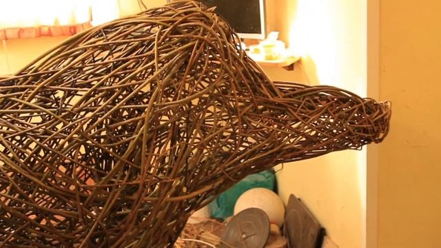 Кабан. Кабан из лозы. Скульптура из лозы. #скульптура #ремесло #плетение #охотанакабана  #моймир