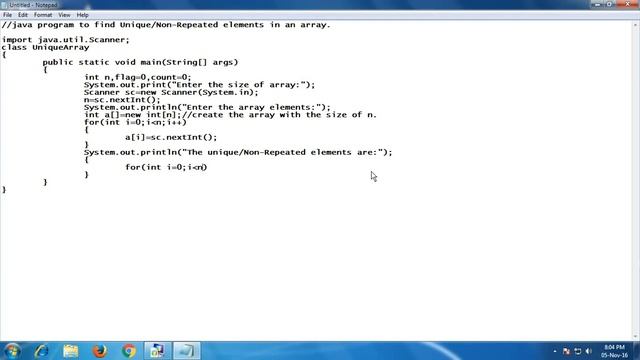 java program to find unique or non repeated elements in an array смотреть онлайн