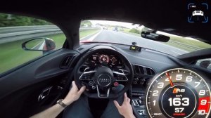 802HP Audi R8 V10 Plus СУПЕРЧАРДЖЕР 324 KM/h  === АВТОБАН МАКСИМАЛЬНАЯ СКОРОСТЬ