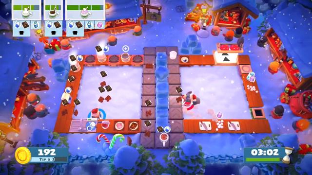 Overcooked 2 DLC Seasonal Update - Kevins Christmas Cracker - Level 1-1 4 Star 2 Player Co-op