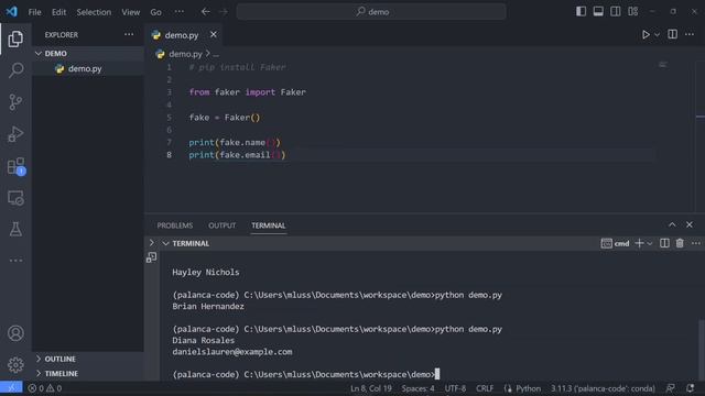 Gerando Dados Aleatórios como Nome, Email, e Outros Usando Python Faker смотреть онлайн