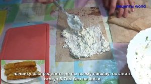 трубочки из лаваша с начинкой из сыра и творога