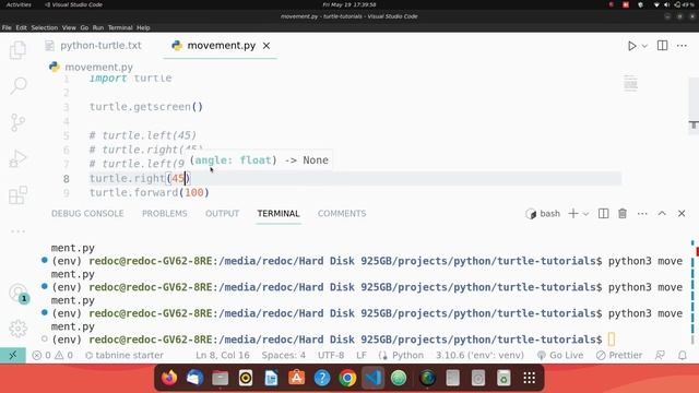 Python Turtle Graphics  | Turtle Movement | Beginners to Advanced Part - 2 #pythonturtlegraphics
