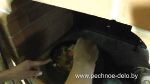 Готовим ужин в русской печи.