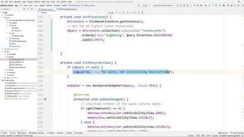 مراجعة فيربيز عمل تطبيق مطاعم | Firebase Firestore