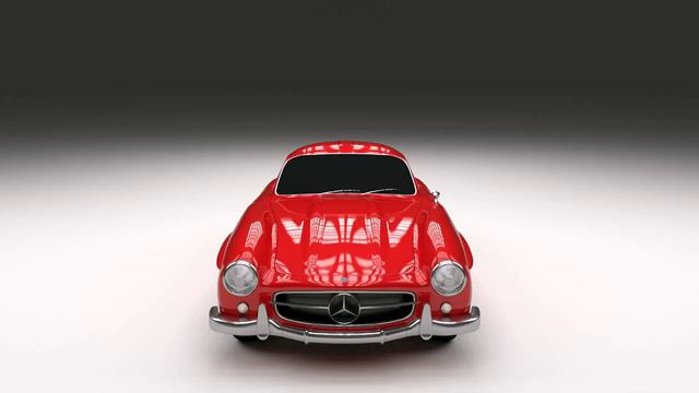 Rigged Mercedes 300SL W198 HDRI 3D Model смотреть онлайн
