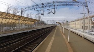 Скоростной электропоезд "Сапсан" проезжает станцию Редкино