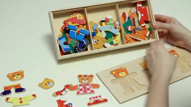 Развивающая деревянная игрушка Пазл-бокс _Семья медведей_ от VGA Wooden Toys.mp4
