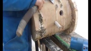 Скворечник из березового чурбачка своими руками!