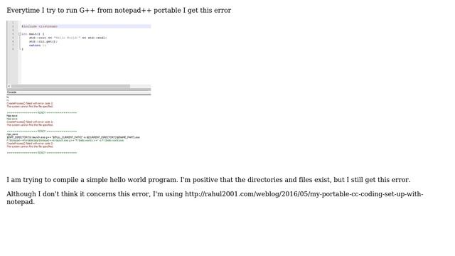 Error while compiling with 'g++' using 'NPPExec' plugin with Notepad++ смотреть онлайн