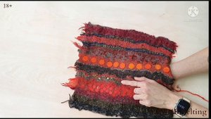 ЦЫГАНСКИЙ ДЕКОР ВОЙЛОКА. ВАЛЯЮ ОБРАЗЕЦ С НЕОБЫЧНЫМИ ФАКТУРАМИ