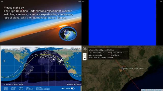 NASA/ESA ISS LIVE Space Station With Map - 914 - 2019-07-18 смотреть онлайн