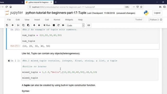 Python Tutorial For Beginners - Part - 17 - Tuples - Part - 01