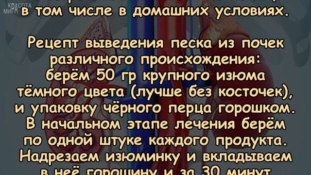 Выводим ПЕСОК ИЗ ПОЧЕК изюмом и перцем