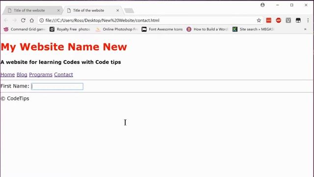 Learn to make signup / login / inquiry form with html-part-one | codetips| part-5
