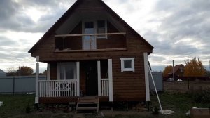 Баня из бруса 6х6 м. с мансардой и террасой под ключ. Видеообзор.