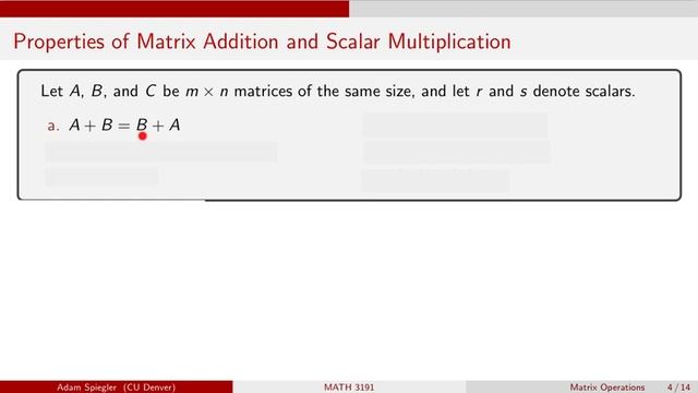 MATH 3191: Adding Matrices and Multiplying by a Scalar смотреть онлайн