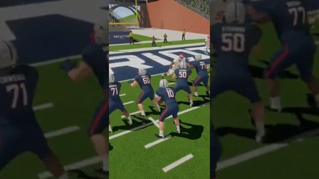 Damien Harris takes a helmet  to the nuts in Football Simulator