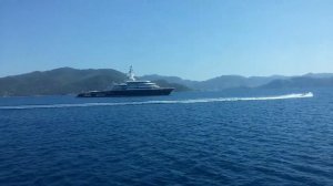 Яхта Абрамовича с вертолетом на борту Средеземное , Эгейское море