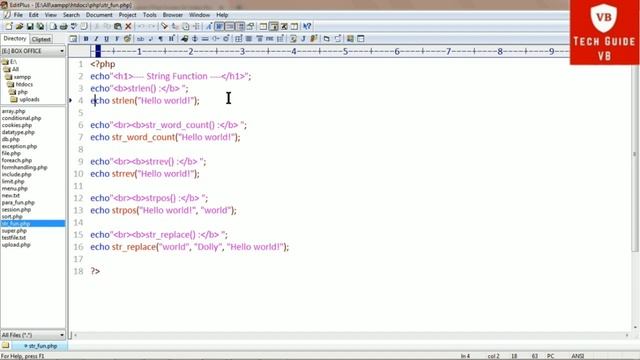 PHP String Functions Tutorial | echo vs print | PHP Part-3 | php tutorial for beginners 2021