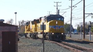 Union Pacific Rocklin Rocket Local Runs Around Train At Nimbus Siding Switching - Rancho Cordova, C