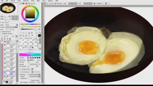 How to draw fried eggs - Speedpaint SAI.2