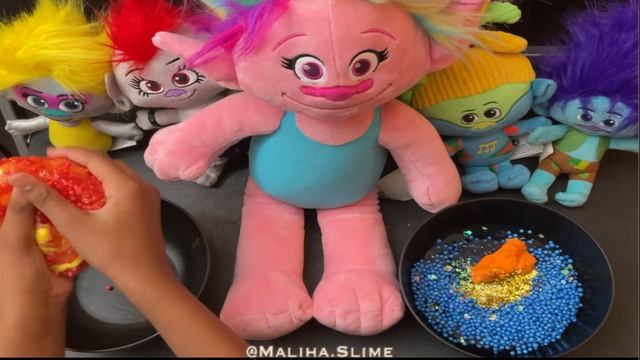 **ASMR**?Trolls world tour slime battle!!! With Queen Poppy as the judge!?