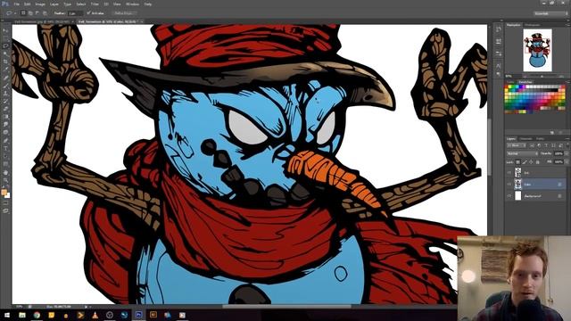 Snowman - Digital Coloring in Photoshop смотреть онлайн