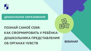 Познай самоё себя: как сформировать у ребенка-дошкольника представления об органах чувств