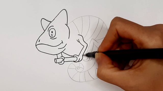 как нарисовать ХАМЕЛЕОНА/How to draw a CHAMELEON смотреть онлайн