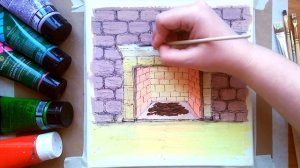 Как нарисовать РОЖДЕСТВЕНСКИЙ КАМИН, ЁЛКУ, ПОДАРКИ | Новогодний рисунок | Урок рисования