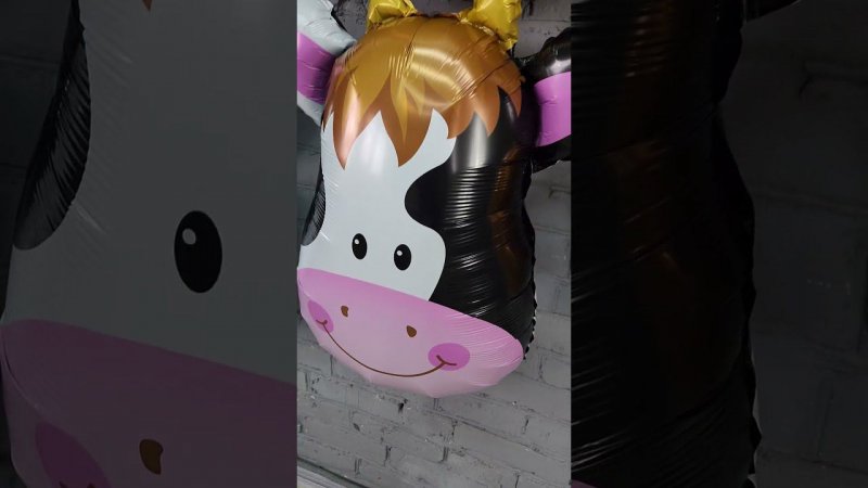 Голова Коровы Воздушный шар фигура из фольги  Cow's Head Balloon Foil Figure #shorts