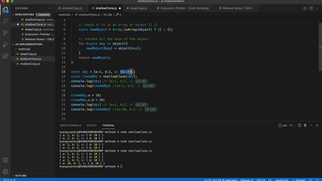 Shallow Copy Implementation | JavaScript
