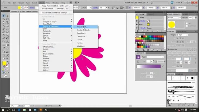 Pucker and Bloat in Adobe Illustrator by Animatix Tutors