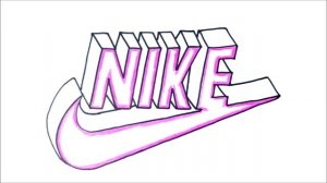 HOW TO DRAW NIKE LOGO IN 3D EASY