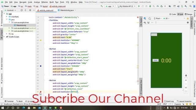 How to create Countdown Timer App in Android Studio part 1 смотреть онлайн