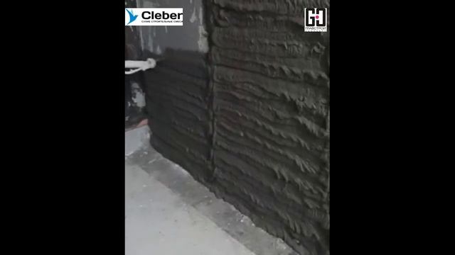 Нанесение цементной штукатурки Cleber P45 (клебер) машинным способом смотреть онлайн