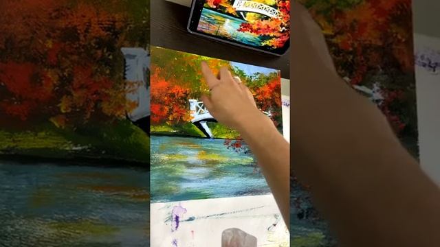 Рисуем осенний парк акрилом с Валентиной Сермолотовой. Часть 2 смотреть онлайн