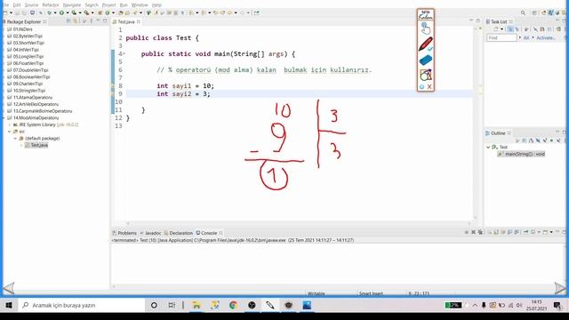10) Java Dersleri : Mod Alma Operatörü | OPERATORS | ECLİPSE | JAVA | MODULUS OPERATOR смотреть онлайн