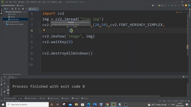 Add text on image using OpenCV Python | Put Text over Image and display