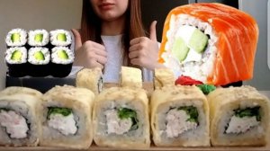 MUKBANG | СУШИ РОЛЛЫ МИДИИ | #MUKBANG #наггетсы #калашникова #MUKBANG