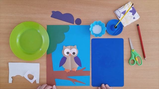 Сова. Аплікація, симетричне вирізання. смотреть онлайн