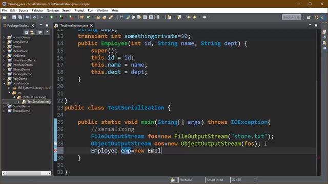 Object serialization (Serializable interface) in Java Tutorial-27 latest (2019) смотреть онлайн